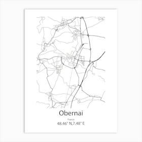 Obernai,France Minimalist Map Art Print