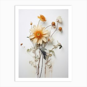 Pressed Flower Botanical Art Everlasting Flower 2 Art Print