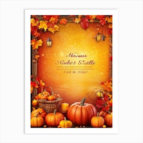 Autumn Sale Banner Vibrant Oranges Deep Reds And Warm Golds Spotlight Festive Design Leaves Gent (1) Art Print