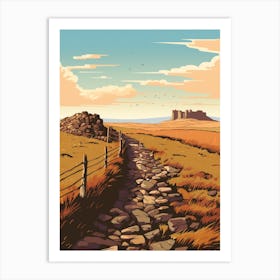 Hadrians Wall Path England 3 Hiking Trail Landscape Art Print