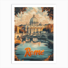 Aihrgdesign A Classic 1960s Travel Poster For Rome 3 Art Print