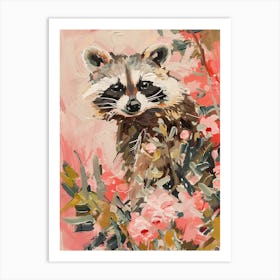 Raccoon In Pink Art Print