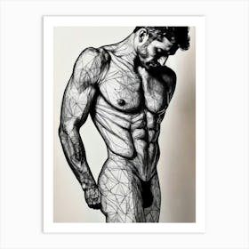 Man In Black And White Art Print