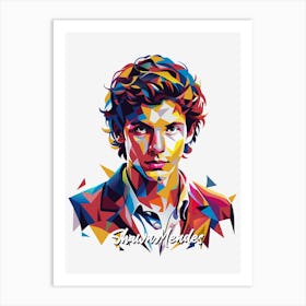 Shawn Mendes 01 Portrait Music Icon WPAP Pop Art Style Art Print