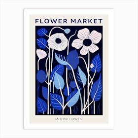Blue Flower Market Poster Moonflower Market Poster 1 Art Print