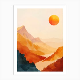 Sunset In The Mountains 1 Art Print