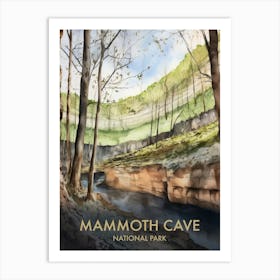 Mammoth Cave National Park Watercolour Vintage Travel Poster 3 Art Print