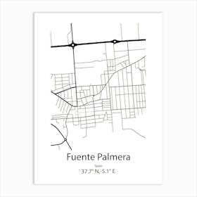 Fuente Palmera,Spain Minimalist Map Affiche