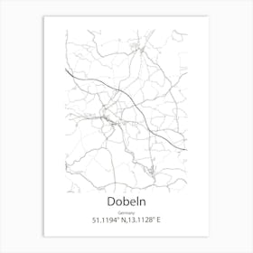 Dobeln,Germany Minimalist Map Art Print