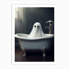 Ghost In Bathroom Art Print