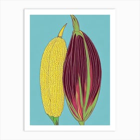 Corn Bold Graphic vegetable Art Print