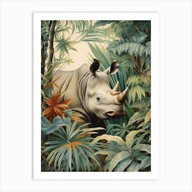 Rhino Deep In The Nature 5 Art Print