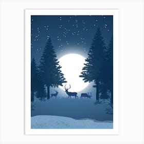 Deer In The Forest Art Print