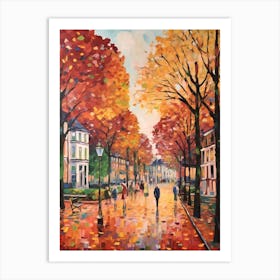 Autumn City Park Painting St Stephens Green Dublin 1 Art Print