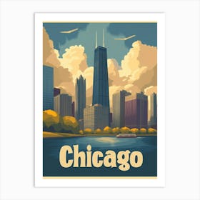 Aihrgdesign A Vintage Travel Poster Of Chicago Featuring The 1 Art Print