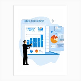 Blueprint Of Economic Progression In A Corporate Setting Iconography Representing Key Concepts Lik (1) Art Print