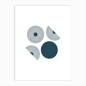 Blue And White Circles Art Print