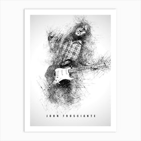 John Frusciante Guitarist Sketch Art Print