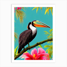 Brown Pelican Tropical bird Art Print