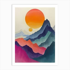 Sunset In The Mountains 52 Art Print