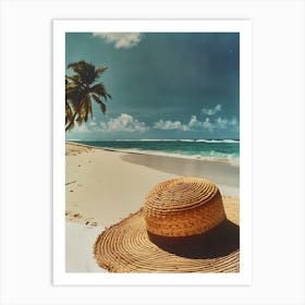 Hat On The Beach Art Print