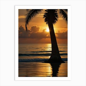 Sunset Palm Tree Art Print