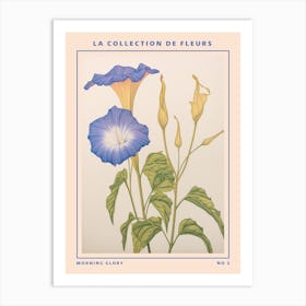 Morning Glory 2 French Flower Botanical Poster Art Print