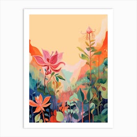 Boho Wildflower Painting Wild Columbine 1 Art Print