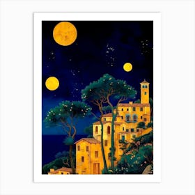 Night At The Villa Art Print