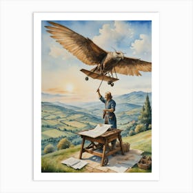 Leonardo da Vinci The Birth of Flight Art Print