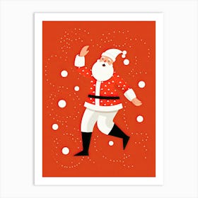 Santa Claus Dancing, Christmas 1 Art Print