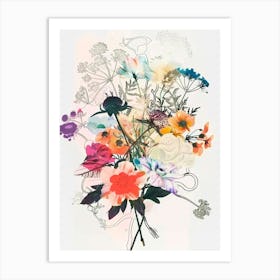 Queen Anne S Lace 2 Collage Flower Bouquet Art Print