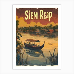 Aihrgdesign A Mid Century Modern Travel Poster For Siem Reap 4 Art Print