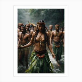 Tribal Woman Leader In Rainforest Art Print