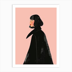 Woman In Black Coat 4 Art Print