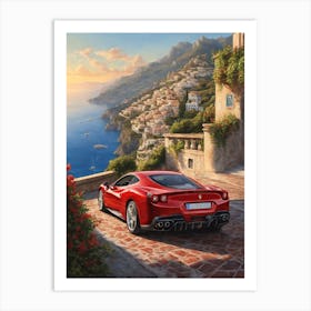 Amalfi Ferrari 458 Italia Art Print