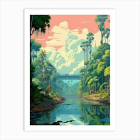 Sundarbans Danum Valley Conservation Area Pixel Art 3 Art Print