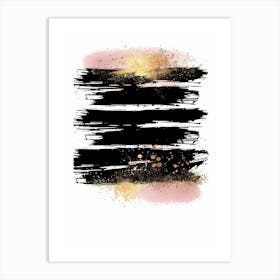 Black And Gold Abstract Painting 4 Art Print