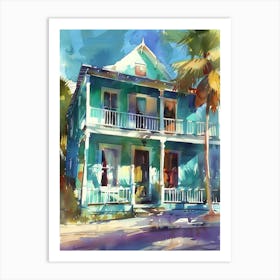 Key West Watercolor Painting Art Print