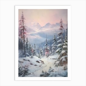 Dreamy Winter Painting Tatra National Park Poland 2 Art Print