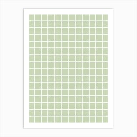 Pastel Green Grid Art Print