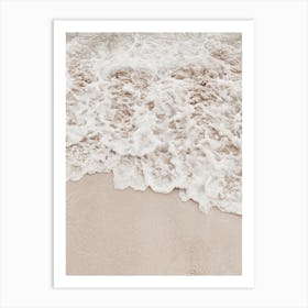 Beige Beach Waves Art Print