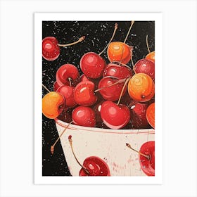 Art Deco Cherry Explosion Art Print