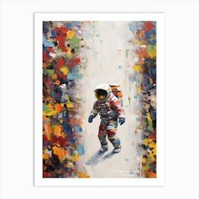 Astronaut And Colourful Bricks 1 Art Print