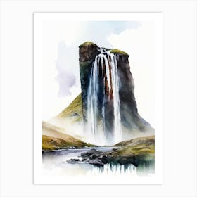 Kirkjufellsfoss, Iceland Water Colour  (1) Art Print