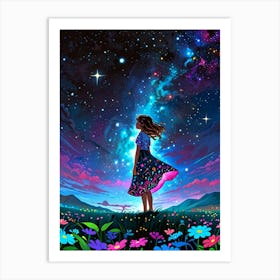 Girl In The Sky Art Print