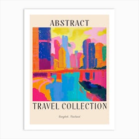 Abstract Travel Collection Poster Bangkok Thailand 3 Art Print