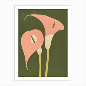 Pink & Green Calla Lily 2 Art Print
