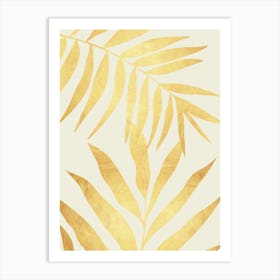 Golden tropical leaf 5 Art Print