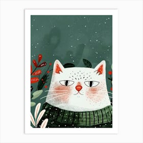 Christmas Cat 6 Art Print